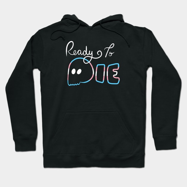 Ready To Die Emo Skull (Transgender Colors) Hoodie by inatorinator